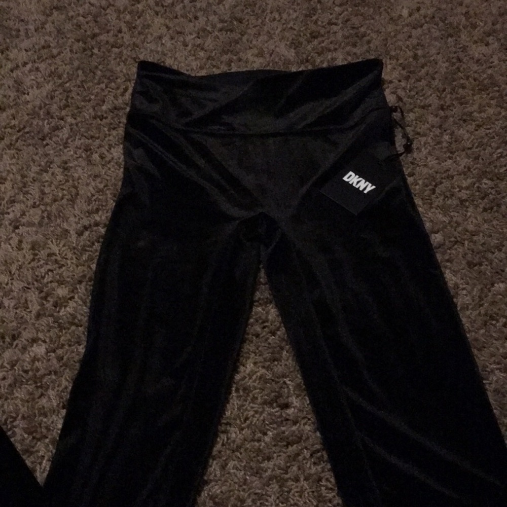 - DKNY BLACK VELVET NWT HIGH WAIST LEGGINGS size small - Picture 4 of 5